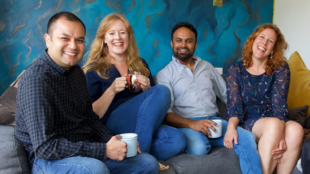The Happy Club Team (right to left, Nish, Zoe, Kash, Rose)