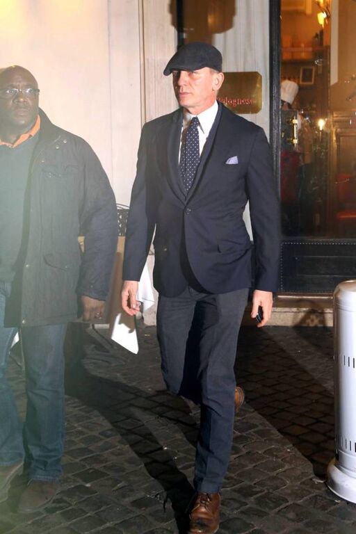 Daniel Craig sporting Tom Cridland chinos