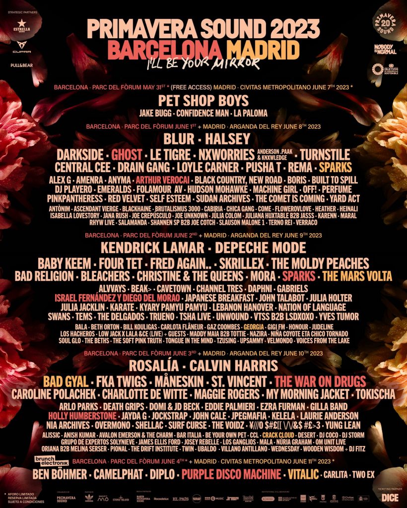 primavera lineup 2023 barcelona madrid
