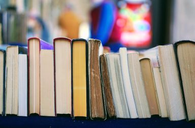 book lot on table business books