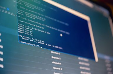 Web banner with online information on computer