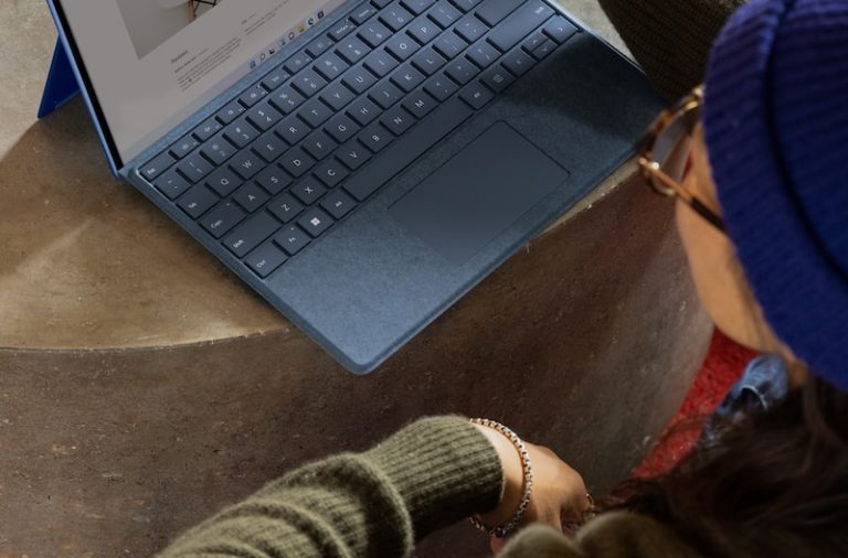 a person using a laptop